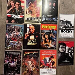 Mini movie posters Blockbuster hits Backer cards cinema movie buff and movie